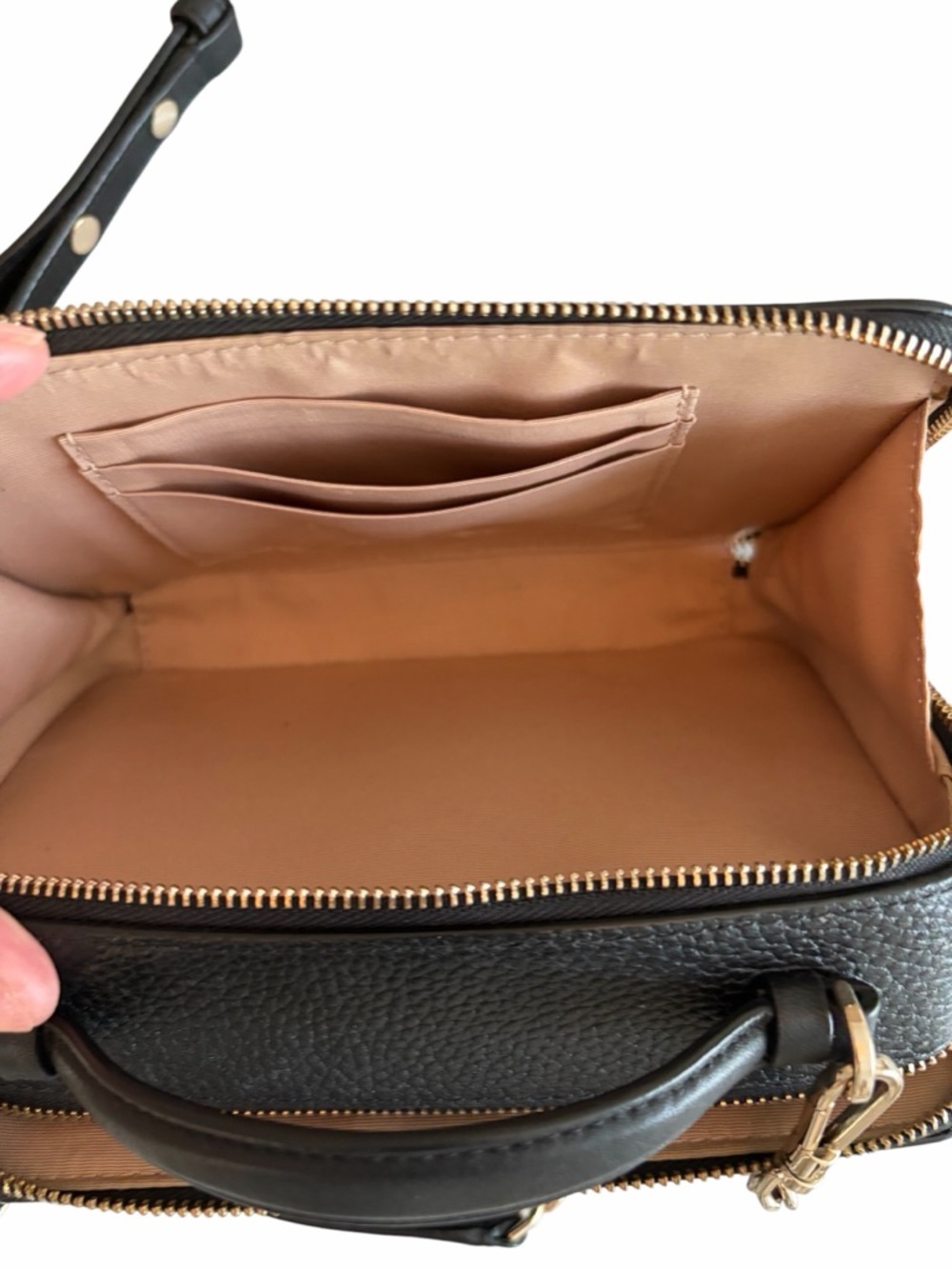Kate Spade Hudson black pebble leather double zip crossbody - Picture 7 of 12